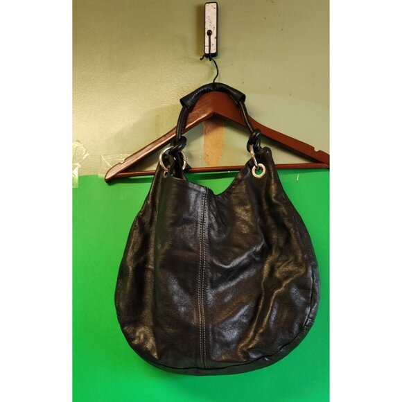 Alberta Di Canio Soft Black Genuine Leather Tote/Hobo Shoulder Bag Purse - Picture 1 of 7